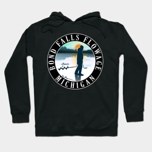 Bond Falls Flowage Ice Fishing Michigan Sunset Hoodie